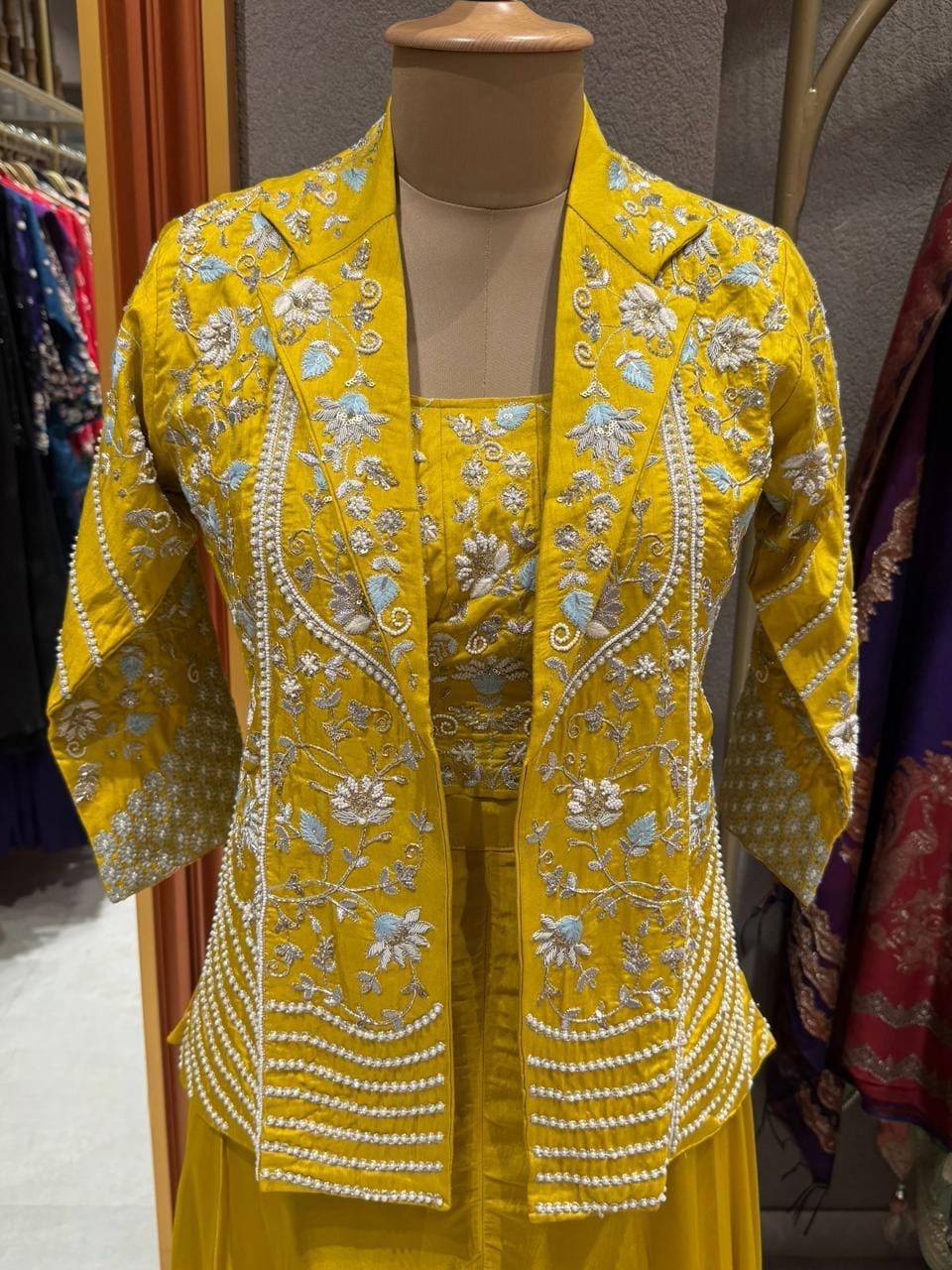 Pure Dola Silk Ready To Wear Blouse With Attached Lining And Beautiful Resham Thread Foil Zari Sequence Cutdana And Pearl Work